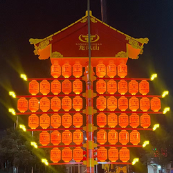 国庆春节红装饰灯笼串LED景观灯