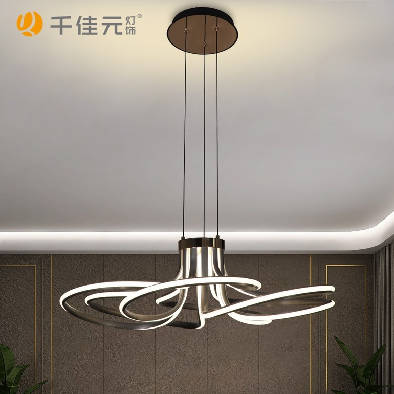 17508-860铝材硅胶异形花瓣吊灯