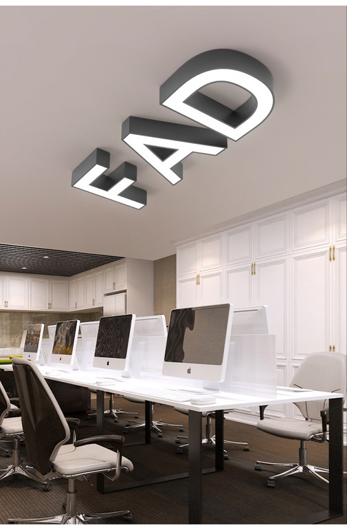 LED字母数字灯台球厅健身房理发美发办公创意异形造型灯吧台
