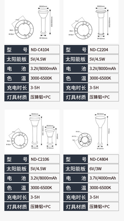 太阳能简约室外庭院花园圆柱庭院灯