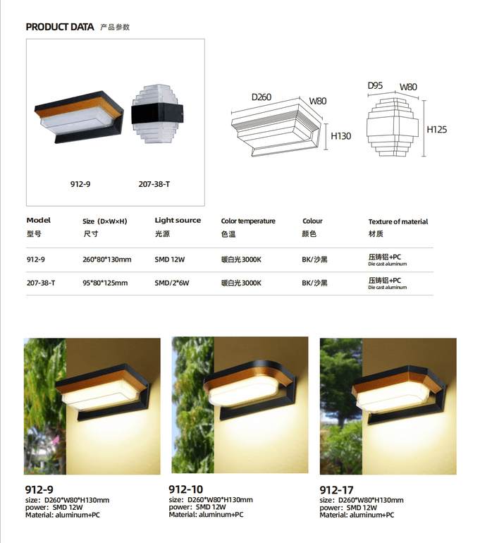 户外造型led壁灯