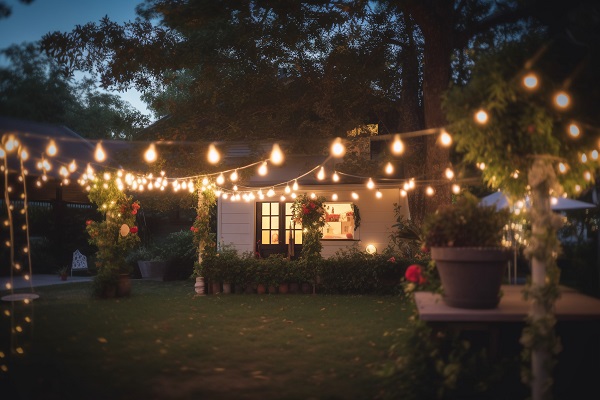 European- Style Lawn Lights Create a Romantic and Elegant Courtyard