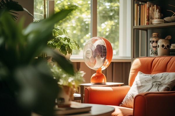 客厅橙色小风扇为你的空间打造怎样的氛围？