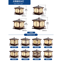 大门两侧太阳能柱头灯