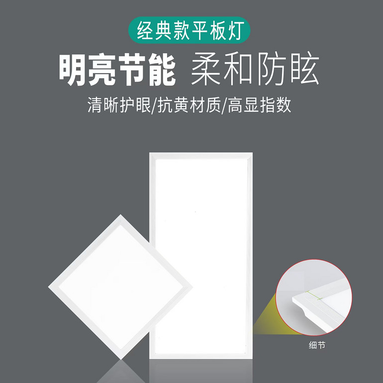 Bright, energy-saving, soft, anti glare and eye protection classic flat panel lamp