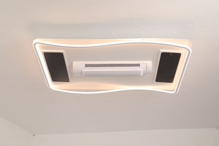 Living room bladeless fan light, adjustable heating and cooling integrated bedroom light, ceiling light