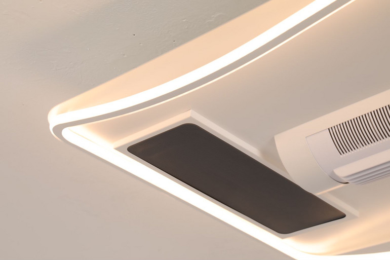 Living room bladeless fan light, adjustable heating and cooling integrated bedroom light, ceiling light