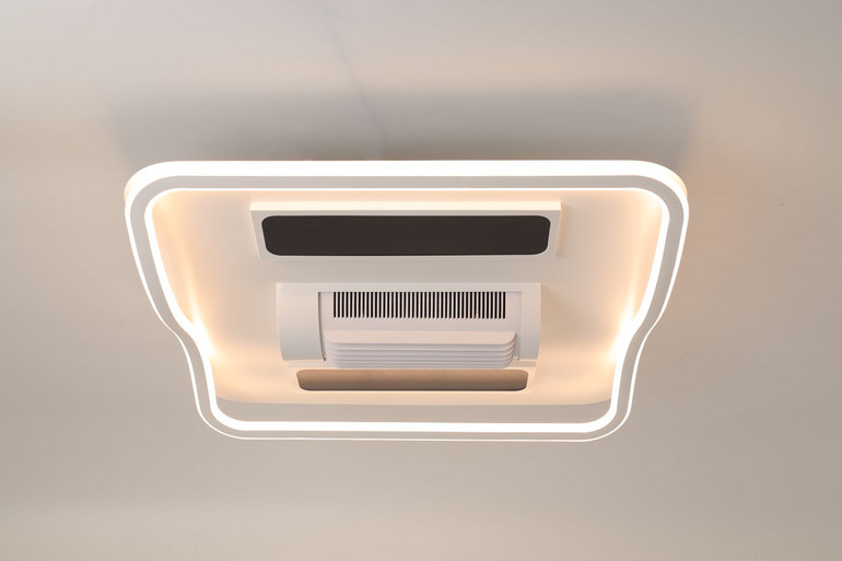 Adjustable cooling and heating integrated bladeless fan light, eye protection bedroom light, ceiling light