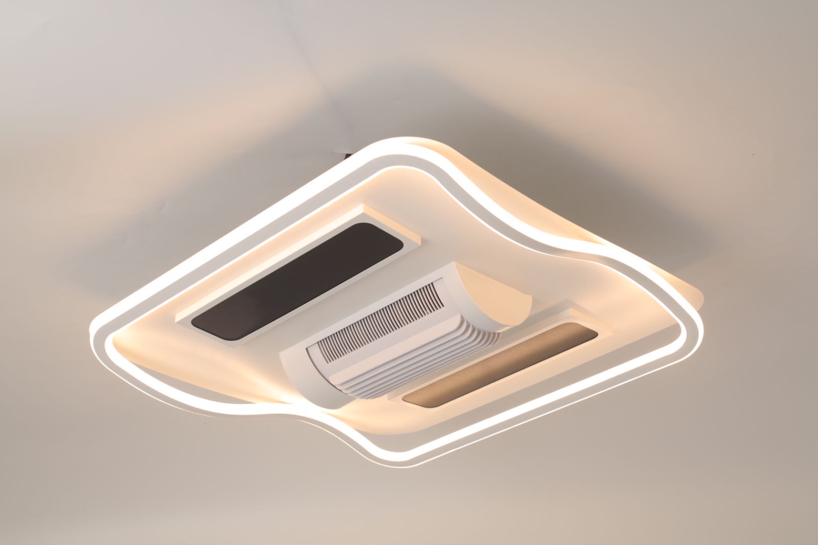 Adjustable cooling and heating integrated bladeless fan light, eye protection bedroom light, ceiling light