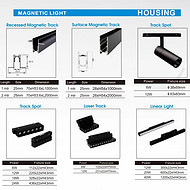 Embedded magnetic track light, living room, bedroom, surface mounted floodlight