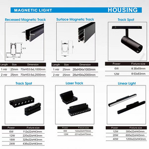 Embedded magnetic track light, living room, bedroom, surface mounted floodlight