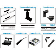 Embedded track light grille light for household use