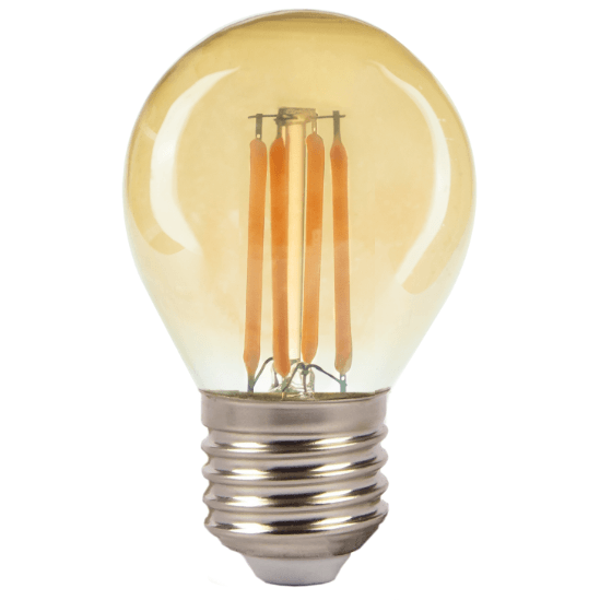 Old style spiral tungsten filament incandescent bulb