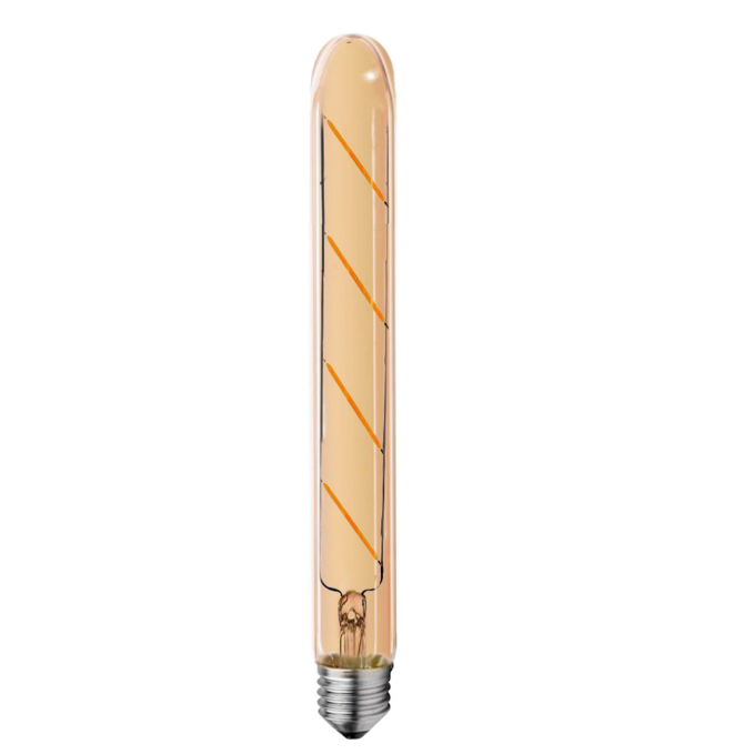 Household long yellow light bulb with screw mouth