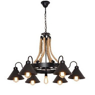 Industrial hemp rope light luxury chandelier