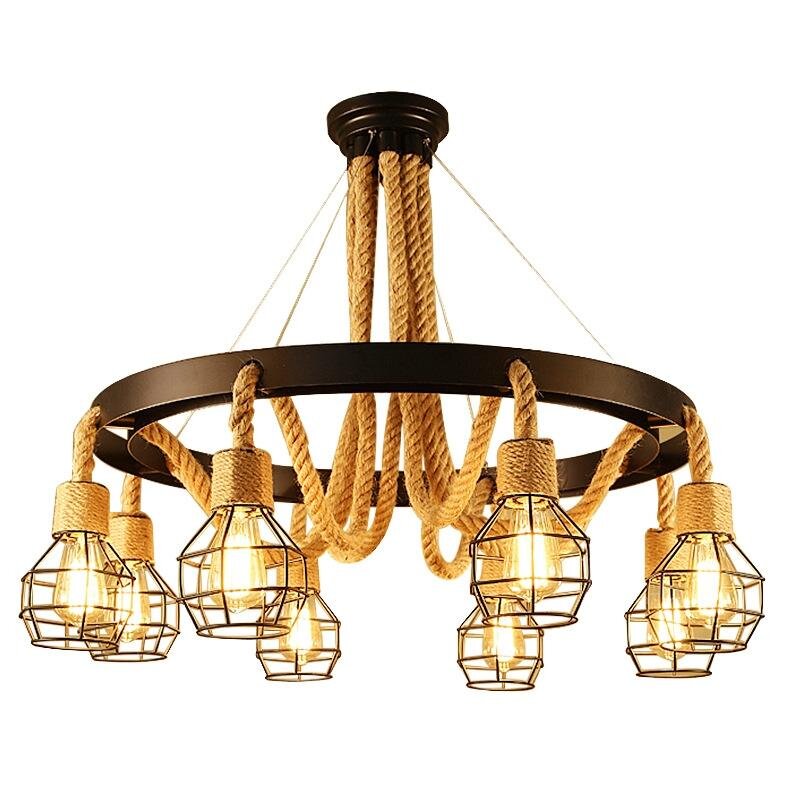 Ornate Brass Rope Shine Chandelier