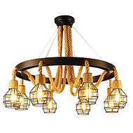 Ornate Brass Rope Shine Chandelier