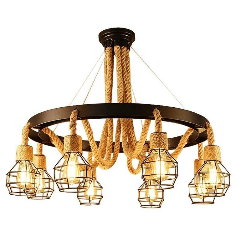 Ornate Brass Rope Shine Chandelier