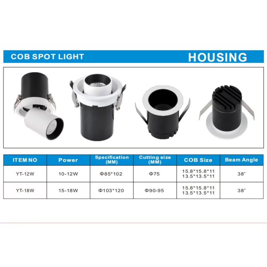 Spotlight embedded telescopic elephant trunk light with adjustable angle anti glare COB