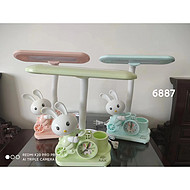 LED eye protection study desk lamp, cartoon cute alarm clock desk lamp for elementary school students