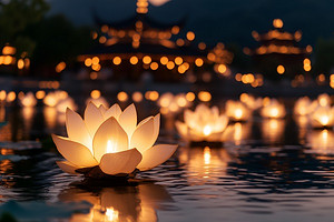 荷花景观灯：园林夜景的诗意点缀