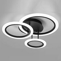 LED卧室灯亚克力铁艺客厅餐厅吸顶灯简约现代3头