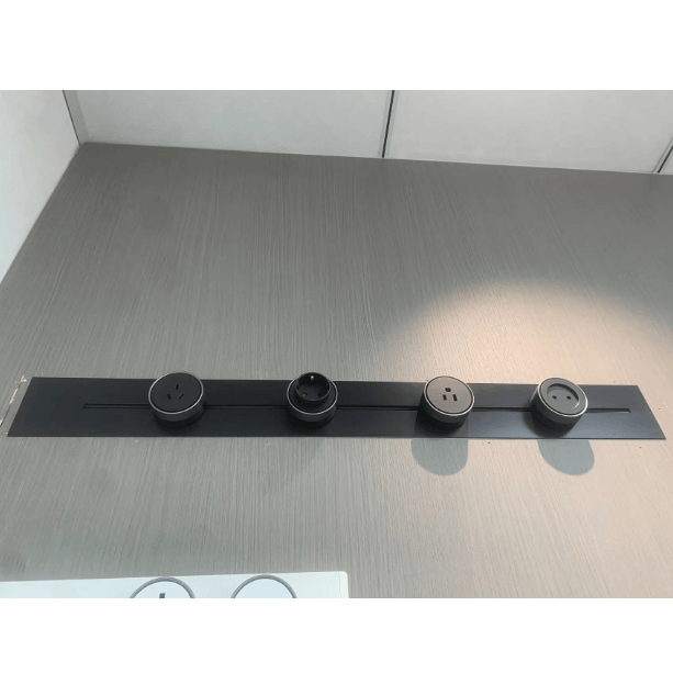 110V embedded mobile track with logo