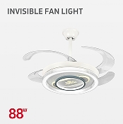 Bright and simple fan light in the living room