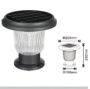 Vertical grain solar-powered cylinder garden lamp