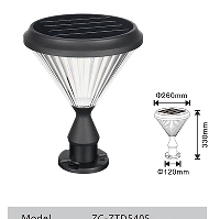 Diamond-shaped vertical-grain solar-powered cylindrical lamp