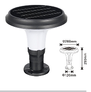 Button-shaped thin column solar cylinder lamp