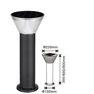 Large diameter cylindrical solar lawn lamp