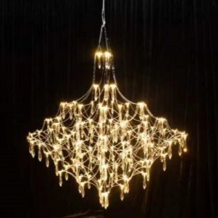 Light luxury atmosphere indoor duplex building chandelier