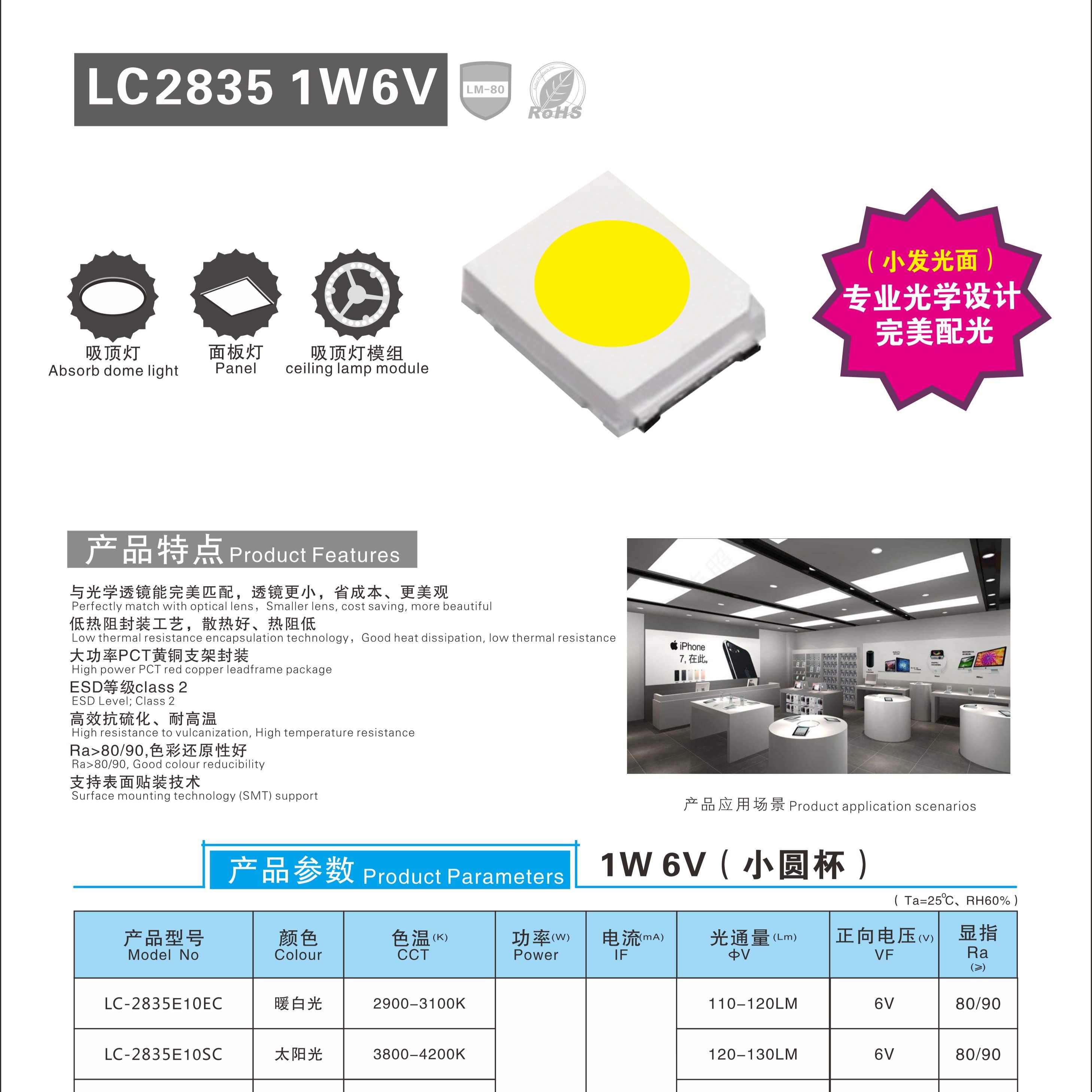 2835LED圆形灯珠贴片