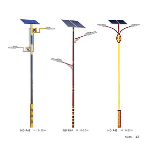 Solar street lights with different heights