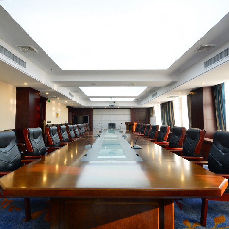 White translucent film for the ceiling of the meeting room