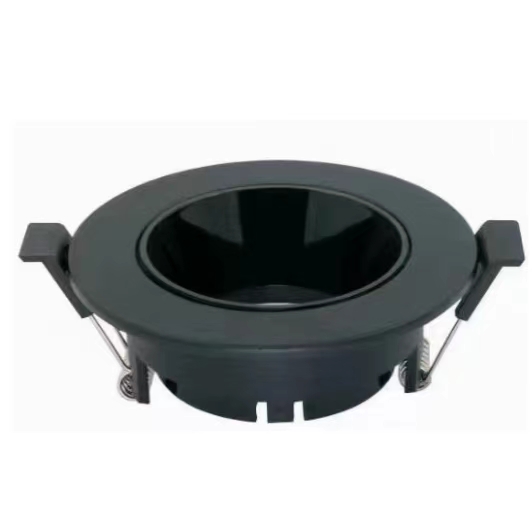 Wide edge ceiling light with perforated black cup down light