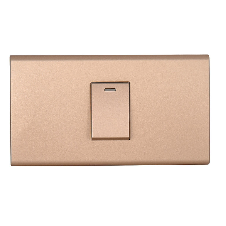 Rose gold single-switch socket