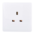 Square three-pin white socket