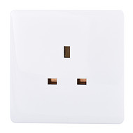 Square three-pin white socket