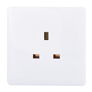 Square three-pin white socket