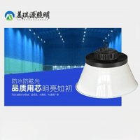 White lamp shade black hanging handle simple high bay light