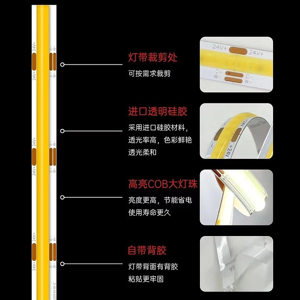 Two-color dimming highlight decorative strip light