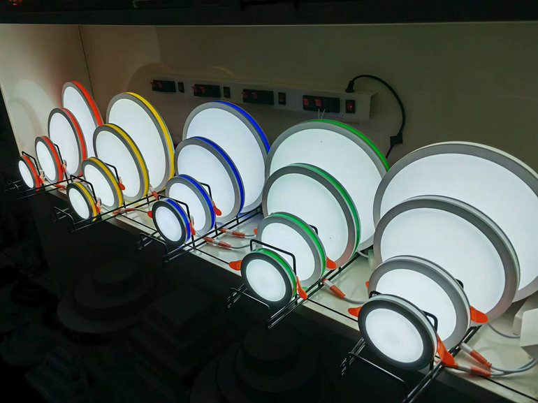 LED surface mounted color framed anti glare flat panel light