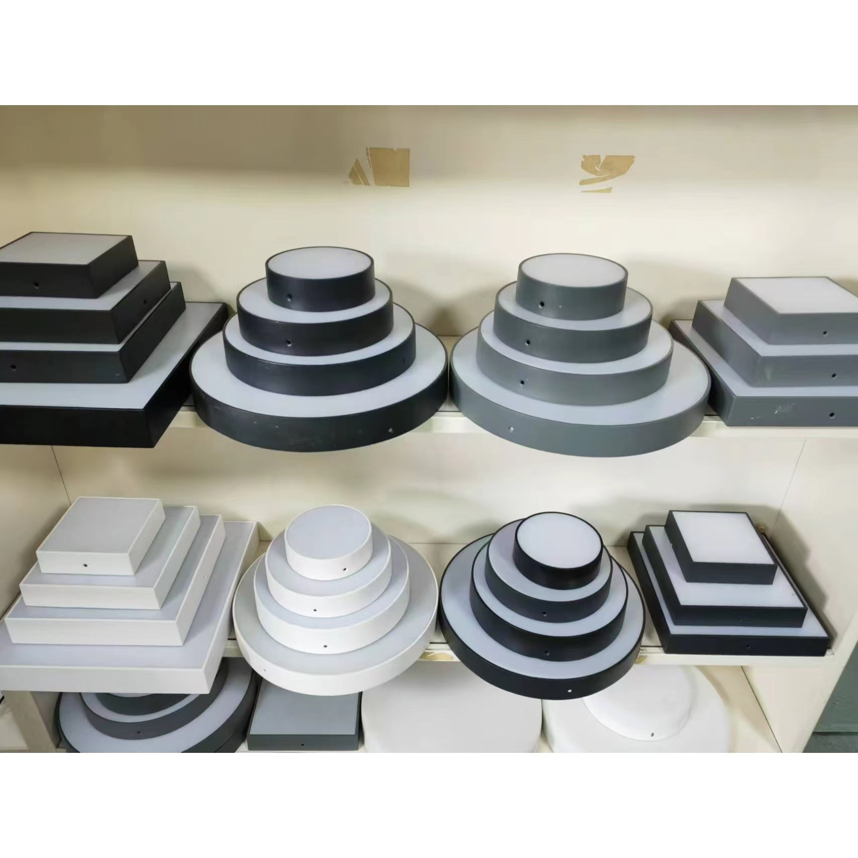 Borderless square circular surface mounted flat panel light