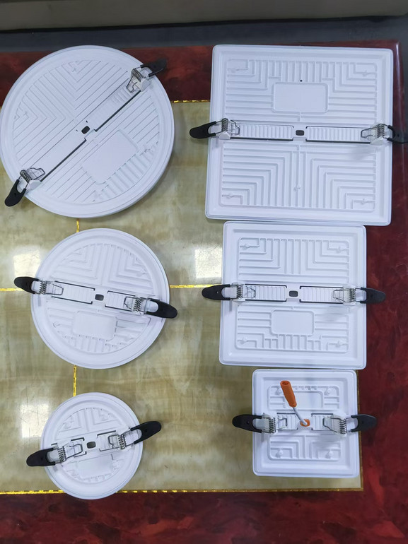 Borderless square circular surface mounted flat panel light