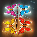 Simulated butterfly outdoor lanterns