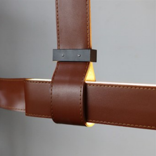 Modern Minimalist Leather Long Chandelier