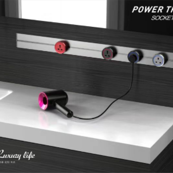 Bathroom specific waterproof track socket