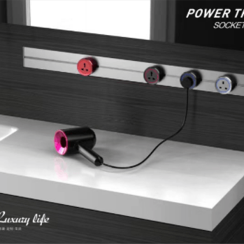 Bathroom specific waterproof track socket